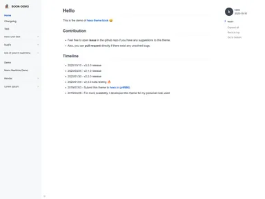 Hexo Theme Book screenshot